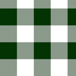 4" plaid - dark green and white - LAD19