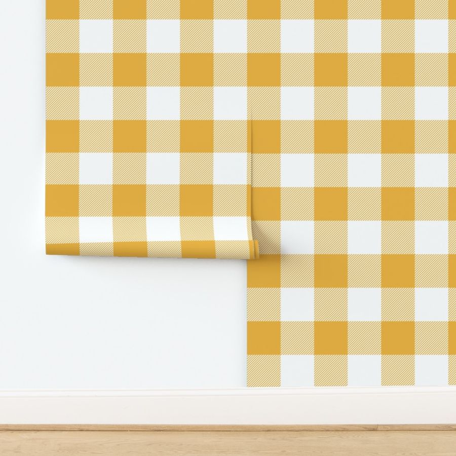 4" plaid - yellow and white - LAD19