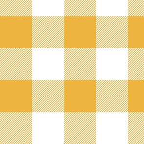 4" plaid - yellow and white - LAD19