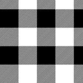 4" plaid - black and white - LAD19