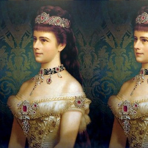queens princesses crowns white gowns tiaras baroque victorian beauty royalty ruby rubies diamonds necklaces chokers off-shoulder damask floral empresses ballgowns rococo royal portraits beautiful lady woman elegant gothic lolita egl neoclassical historica