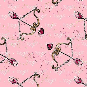 Cupids bow arrow pink