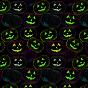 Green Halloween pumpkins