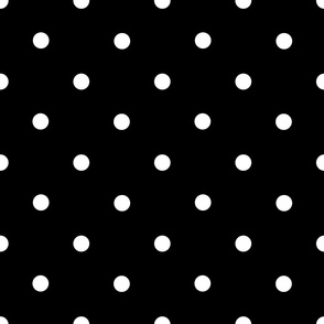Classic Polka Dots - White on Black