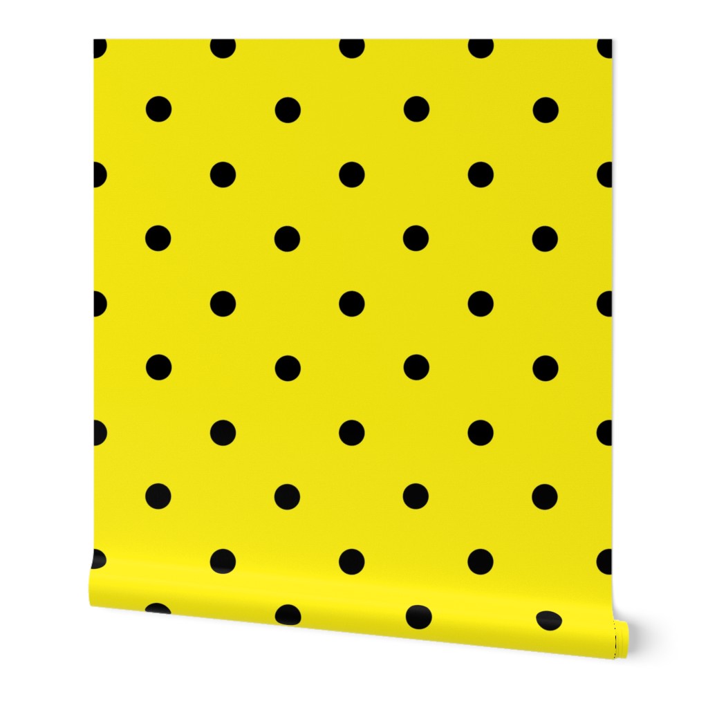 Classic Polka Dots - Black on Yellow