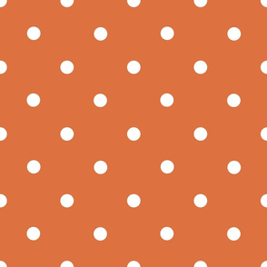 Classic Polka Dots - White on Nutmeg