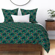 Christmas Holly Berry winter flora emerald green