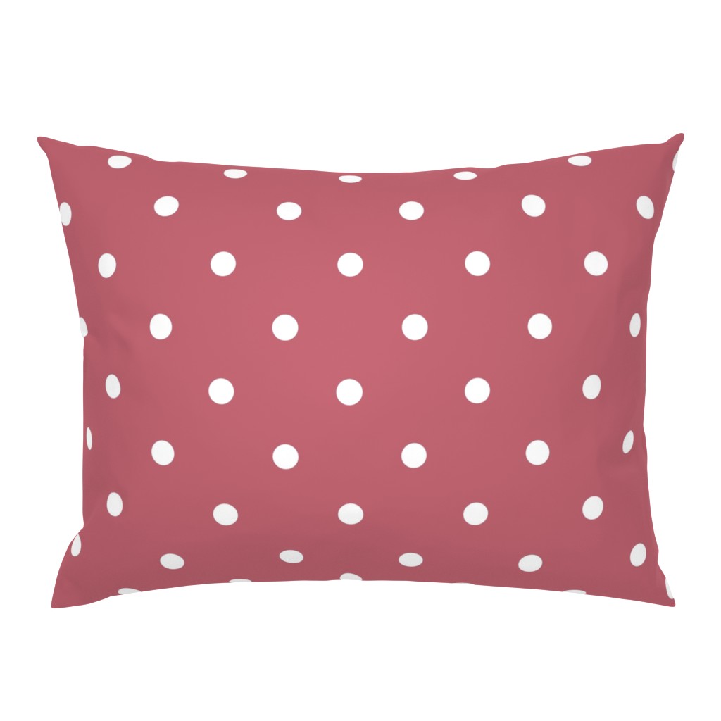 Classic Polka Dots - White on Mushroom Pink