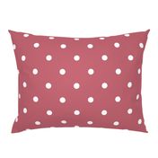 Classic Polka Dots - White on Mushroom Pink