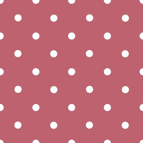 Classic Polka Dots - White on Mushroom Pink