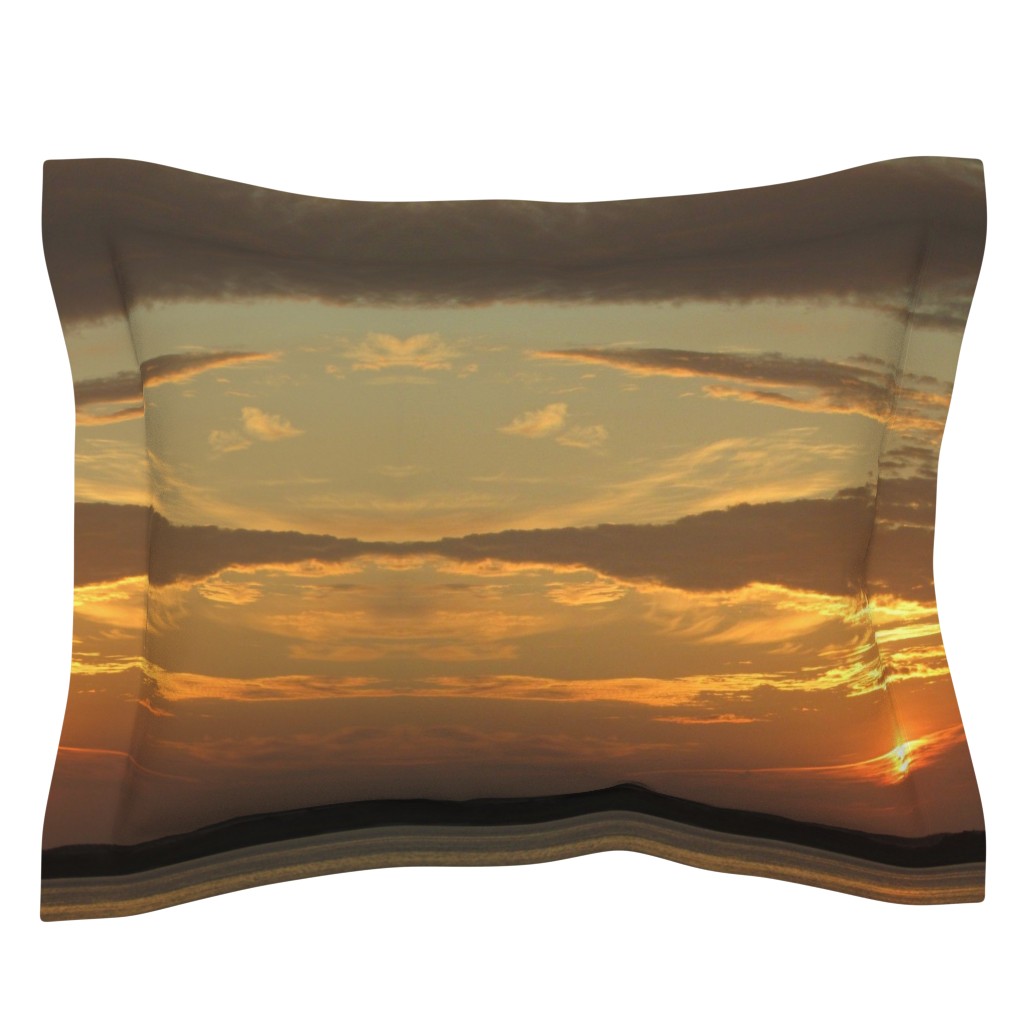 Sebright Pillow Sham featuring Sunrise over Assateague by kittykittypurrs