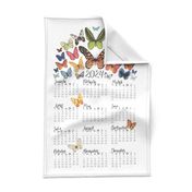 2024 Watercolor Butterflies Tea Towel Calendar