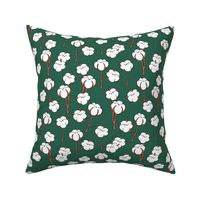 Soft cotton bolls autumn winter garden botanical love soft white forest green