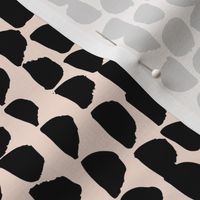 Little rows and spots abstract minimal trend animals print little inky brush strokes dashes black pale peach