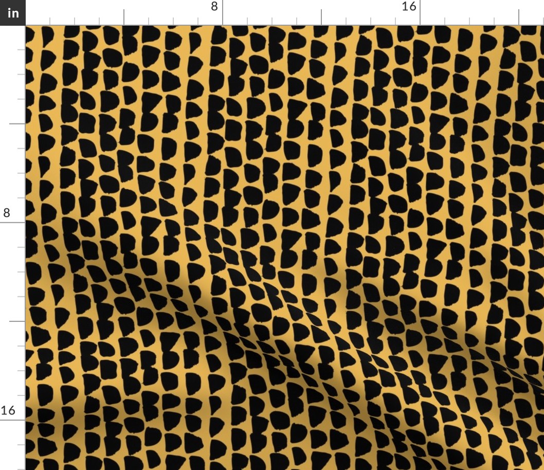 Little rows and spots abstract minimal trend animals print little inky brush strokes jungle dashes black yellow