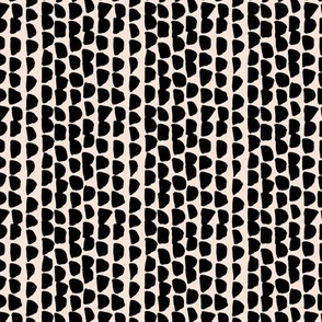 Little rows and spots abstract minimal trend animals print little inky brush strokes dashes black pale peach SMALL