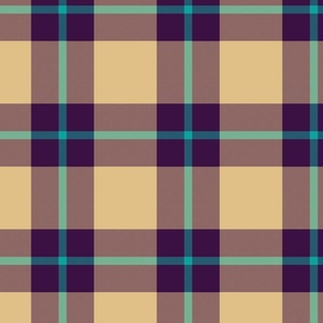 big square plaid in teal and maroon