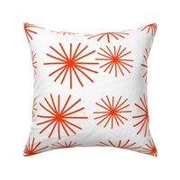 Mid Century Dandilion Stars! #2 orange on white, medium 