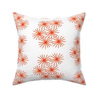 Mid Century Dandilion Stars! #4 orange on white, chevrons 