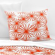 Mid Century Abstract Starbursts! Orange on white - large