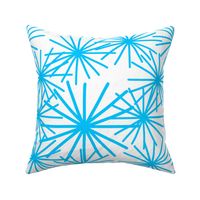 Mid Century Abstract Starbursts! Turquoise on White - large
