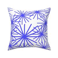 Mid Century Abstract Starbursts! Violet Blue on White - large