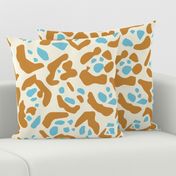 Geometric Abstract Jaguar print light blue spots