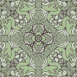 Mandala Lotus - Subtle Sage Green