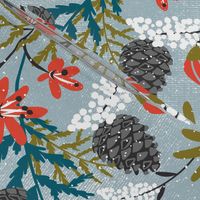 Winterly Forest - Grey Blue Large Scale