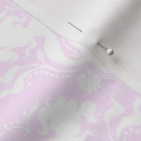 mermaid Damask - lilac and white