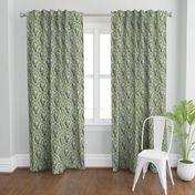 Seahorse Damask - Sea Glass Green