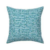 Words of Friendship | Small | Teal Faux Texture