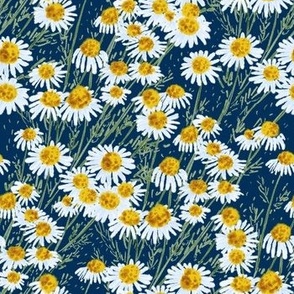 Watercolor Chamomile Meadow (navy) small
