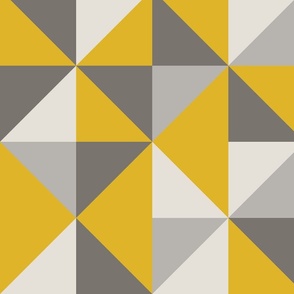 Mustard Yellow + Gray Retro Triangles