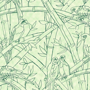 Tropical bird bamboo-soft mint