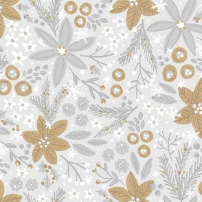 Festive Floral (Silver and Gold)