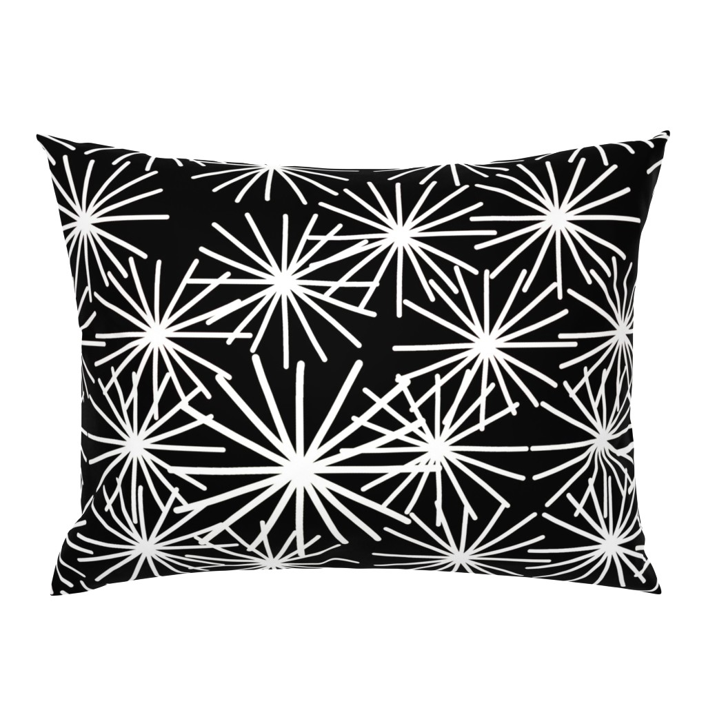 Mid Century Starburst Chic! White on black 