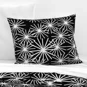 Mid Century Starburst Chic! White on black 