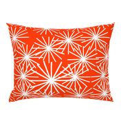 Mid Century Starburst Chic! White on burnt orange 