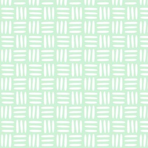 Textile Weave White on Mint Green