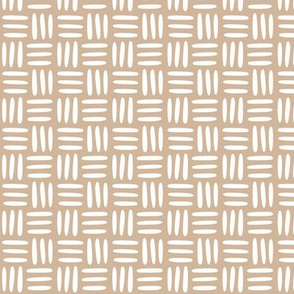 Textile Weave White on Brown