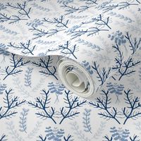 Blue & white foliage/floral pattern