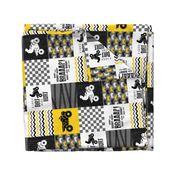 4 Wheel/ATV/A little Dirt Never Hurt//Yellow - Wholecloth Cheater Quilt  - Rotated