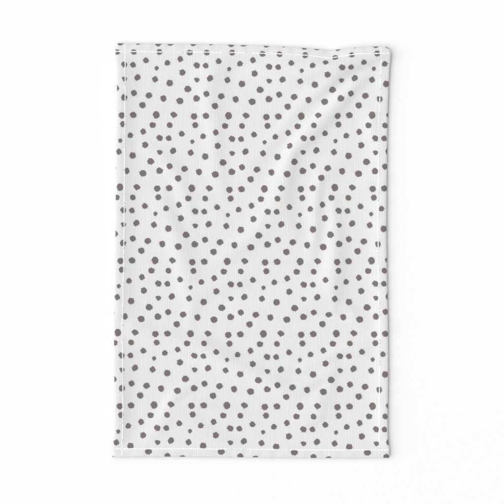 Painted Polka Dot //Warm Grey on White