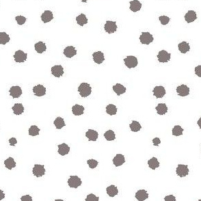 Painted Polka Dot //Warm Grey on White