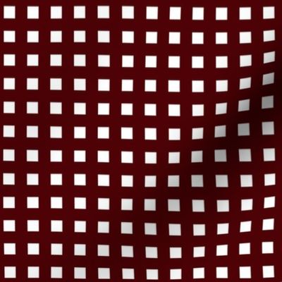 Square Grid Plaid (Small) // Maroon Red