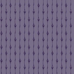 Tiny Skulls and Bones Pinstripes in Purple