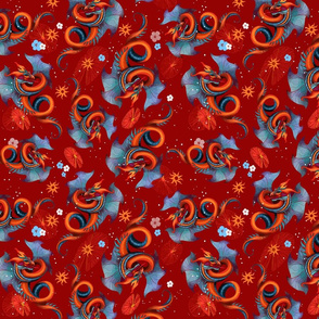 Dragons Red Blue