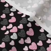 Big love geometric hearts valentine and wedding theme for romantic lovers black pink XXS