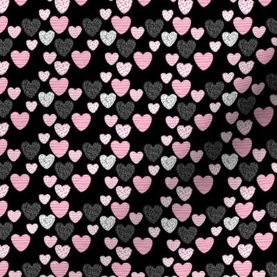 Big love geometric hearts valentine and wedding theme for romantic lovers black pink XXS